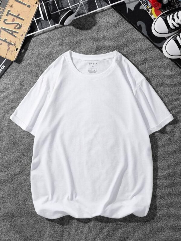 White Drop Shoulder Tee