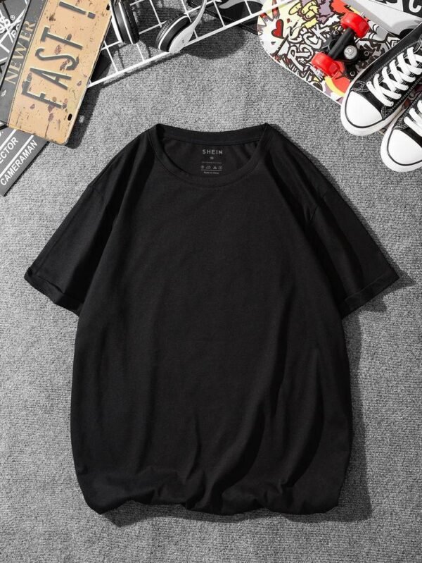 Black Drop Shoulder Tee